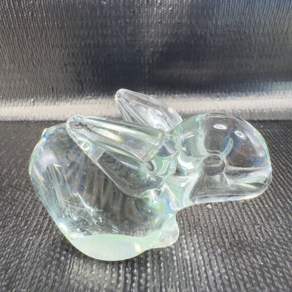 1980s Clear Bunny Rabbit Small Glass Figurine Decorative Vintage Figure Decor - Picture 11 of 11